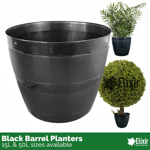 Black plastic barrel - black,