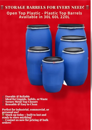 Storage barrel open - barrel, top