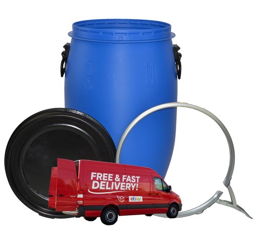 Open top plastic storage drum - top,