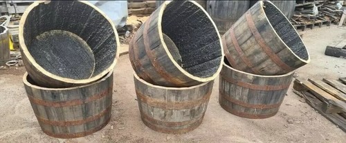 Half quarter whisky barrel - half,
