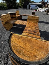 Whiskey Oak Barrel Bench  